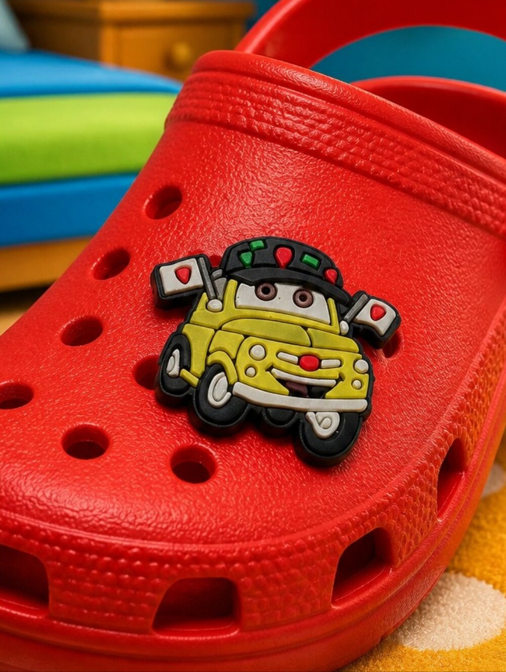 CARS Yellow Luigi Croc Shoe Charms | Fun Jibbitz Style Disney Cartoon